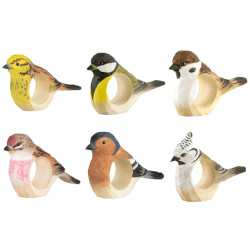 6 oiseaux (Ronds de serviette)